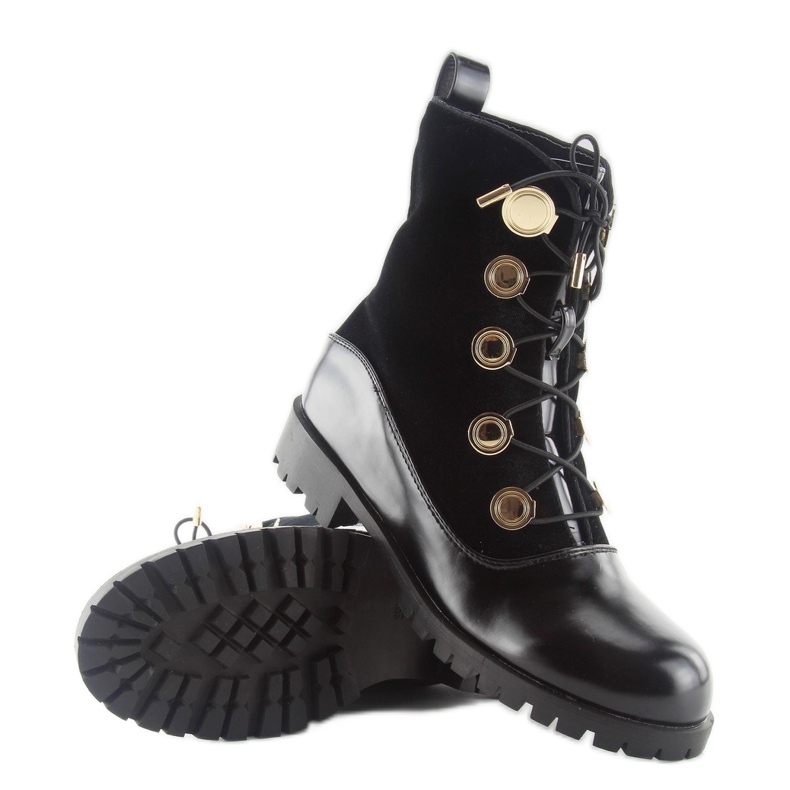 Radnici od velura s gumbima crni R113p Crni crna 2