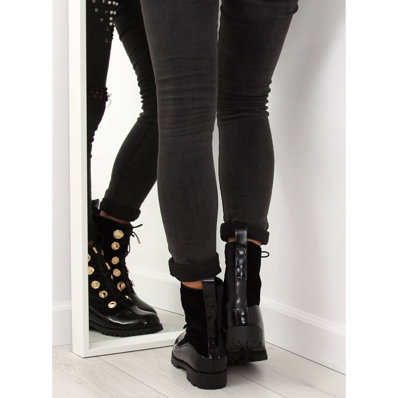 Radnici od velura s gumbima crni R113p Crni crno 1