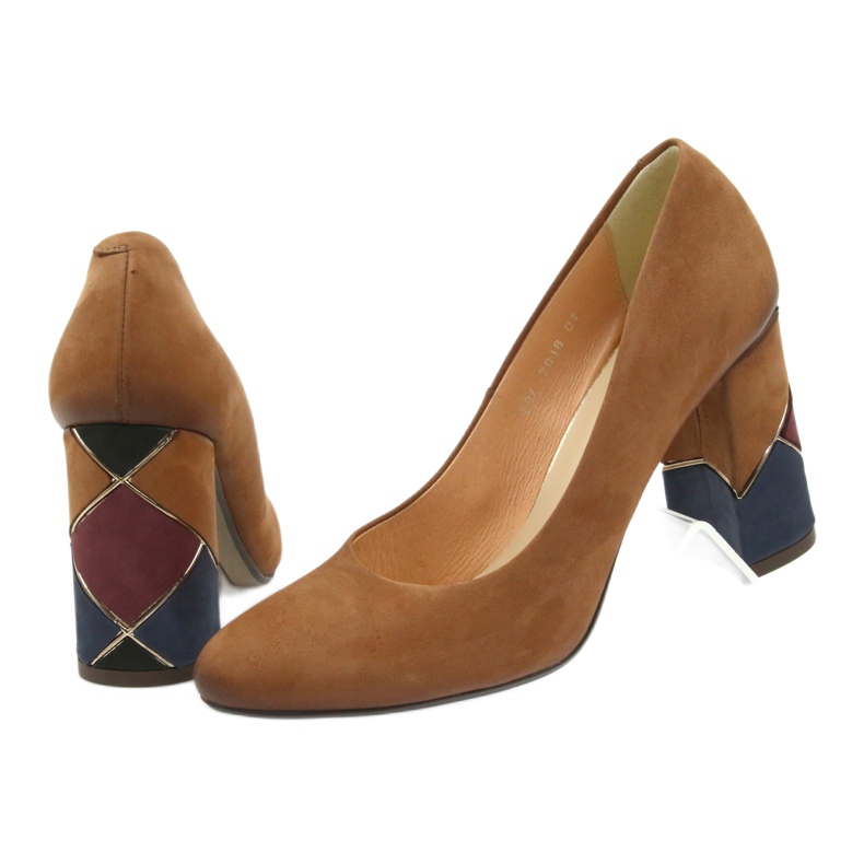 Espinto formalne pumpe crvene pumpe na ukrasnom postu smeđa 5