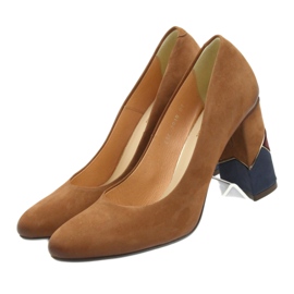 Espinto formalne pumpe crvene pumpe na ukrasnom postu smeđa 4