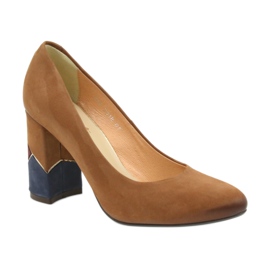 Espinto formalne pumpe crvene pumpe na ukrasnom postu smeđa 1