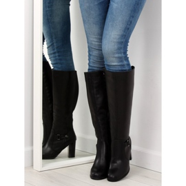 Crne čizme s visokim potpeticama QT02P Crna crno 2
