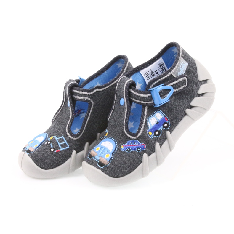 Befado 110P341 sive dječje papuče plava siva 3