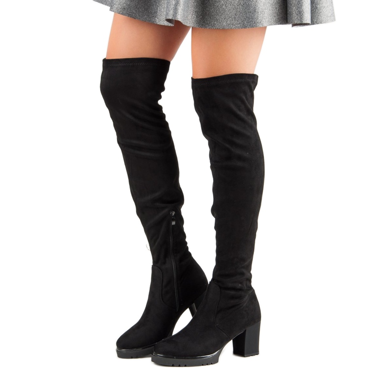 Čizme od antilopa na platformi crna 1