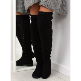 Crne čizme s ravnim potpeticama 7368 crna 2
