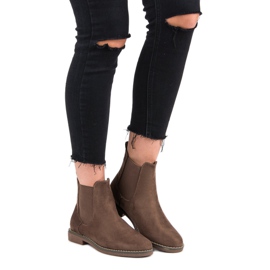 Super Mode Čizme od čizme boje Khaki Suede kaki 1