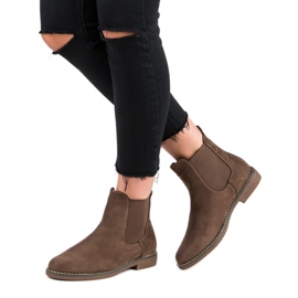 Super Mode Čizme od čizme boje Khaki Suede kaki 2