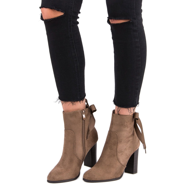 Super Mode Elegantne čizme na post smeđa 1