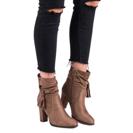 Super Mode Elegantne čizme na postu smeđa 1