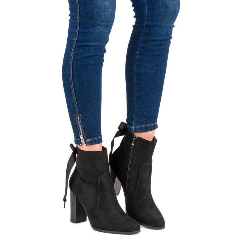 Super Mode Elegantne čizme na postu crno 2