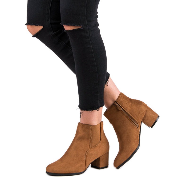 Nio Nio Čizme od antilopa Chelsea s visokim potpeticama smeđa 2