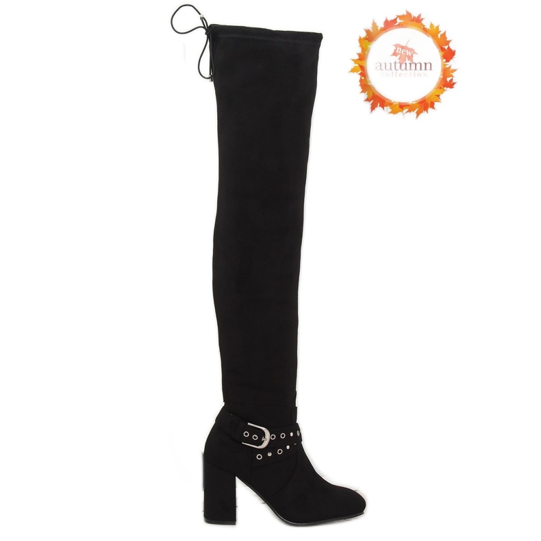 Crne čizme s visokim potpeticama S169 crne crna 1