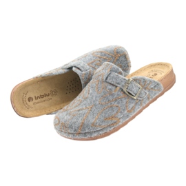 Papuče od filca Inblu UA033 zlatna srca siva žuta boja 4