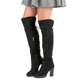 Cm Paris Čizme od antilopa na stupu crno 2