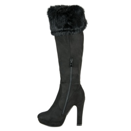 Super Me Čizme od bedra od antilopa s krznom crno 2