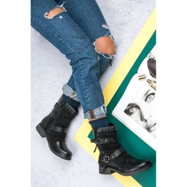 Queentina Čizme s ravnim stijenama crna 1