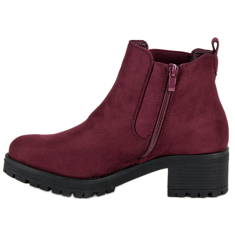 Ideal Shoes Maroon Chelsea čizme s visokim potpeticama crvena 1