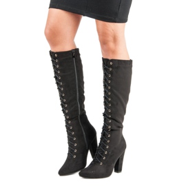 Cm Paris Čizme na vezanje crna 1