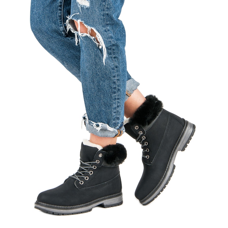 Fgm Paris Crni hvatači s krznom crno 2