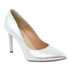 Espinto Ženske kožne pumpe Silver metalik 456/166 srebro 1