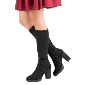 Super Mode Čizme od antilopa na platformu crno 2