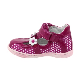 Balerinke na točkice s cvijećem Ren But 267 ružičasta bijela 2