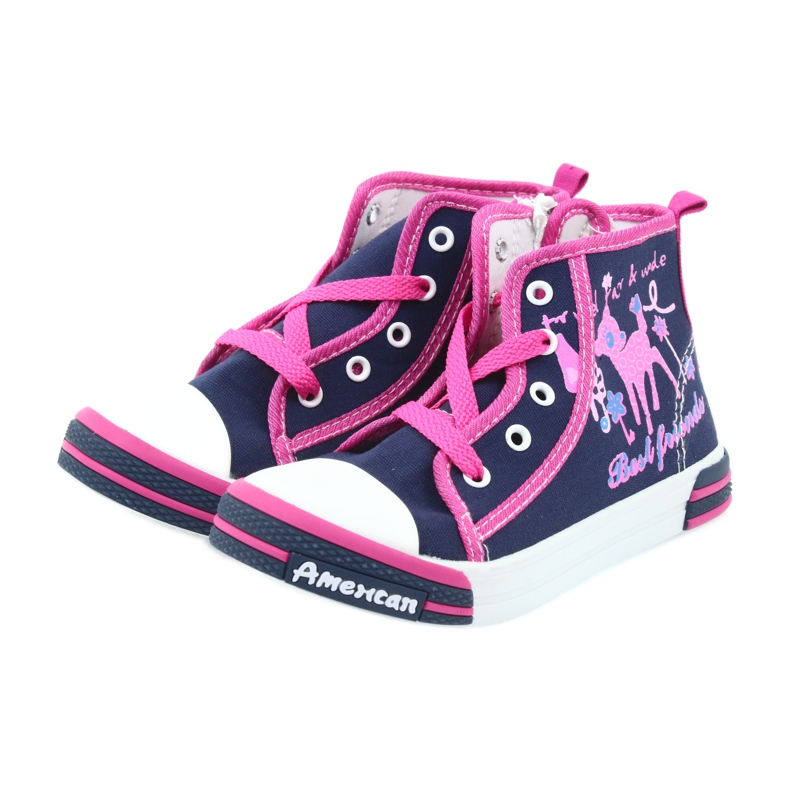 American Club Američke TEN13 tamnoplave tenisice s patentnim zatvaračem tamnoplava plava ružičasta 3