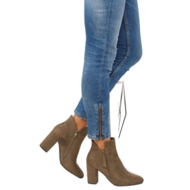 Smeđe čizme s visokim potpeticama 6900 Khaki smeđa 2