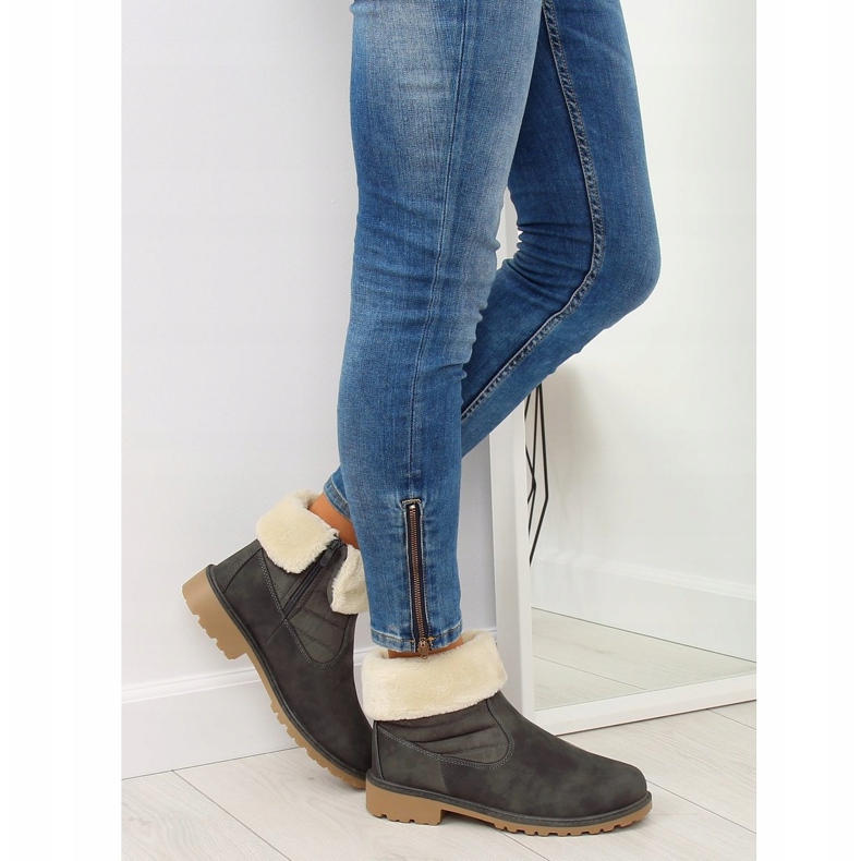 Sive ZY9210 Sive gusto izolirane čizme siva 1