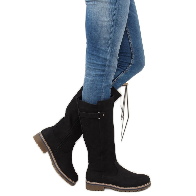 Crne drvene čizme GD-WL-07 Crna crno 1