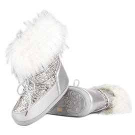 Modne čizme za snijeg siva 1