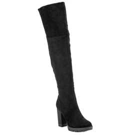 Super Mode Čizme od antilopa na platformi crno 1