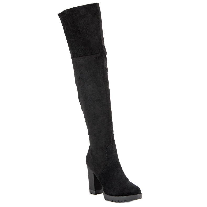 Super Mode Čizme od antilopa na platformi crna 1