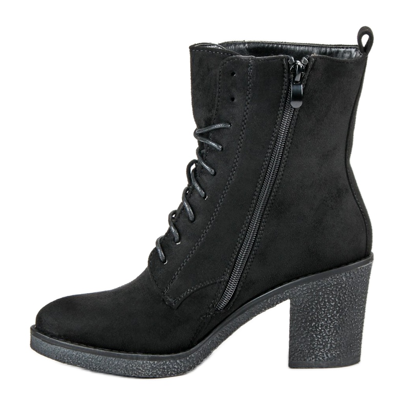 Super Mode Vezane čizme na postu crno 1