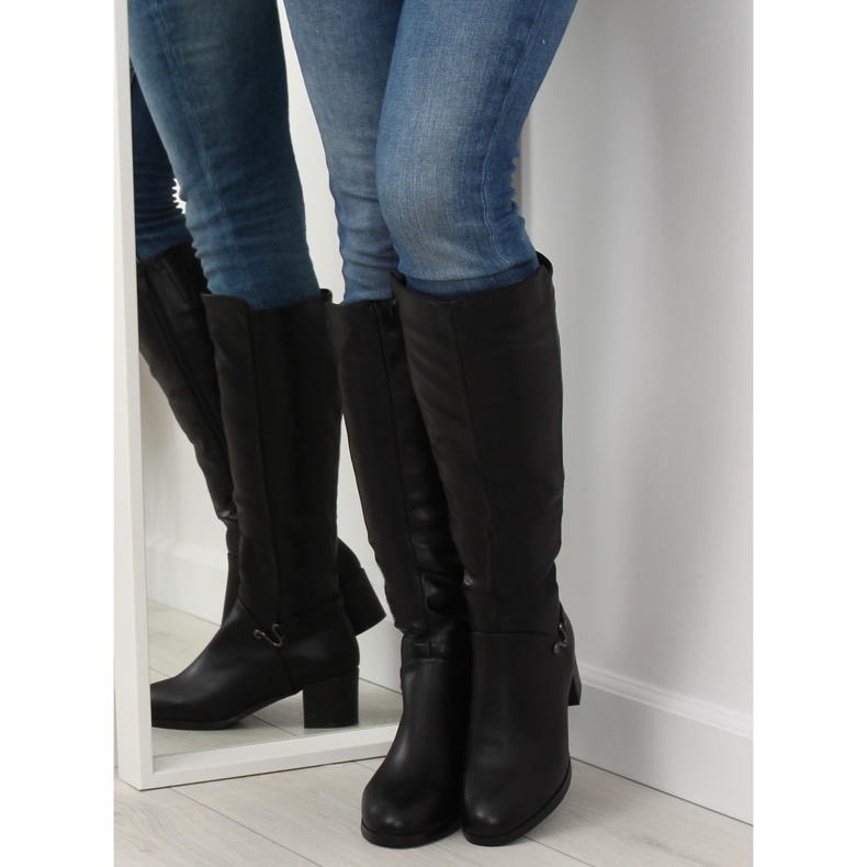 Crne čizme s niskim potpeticama SG-206 Crna 1