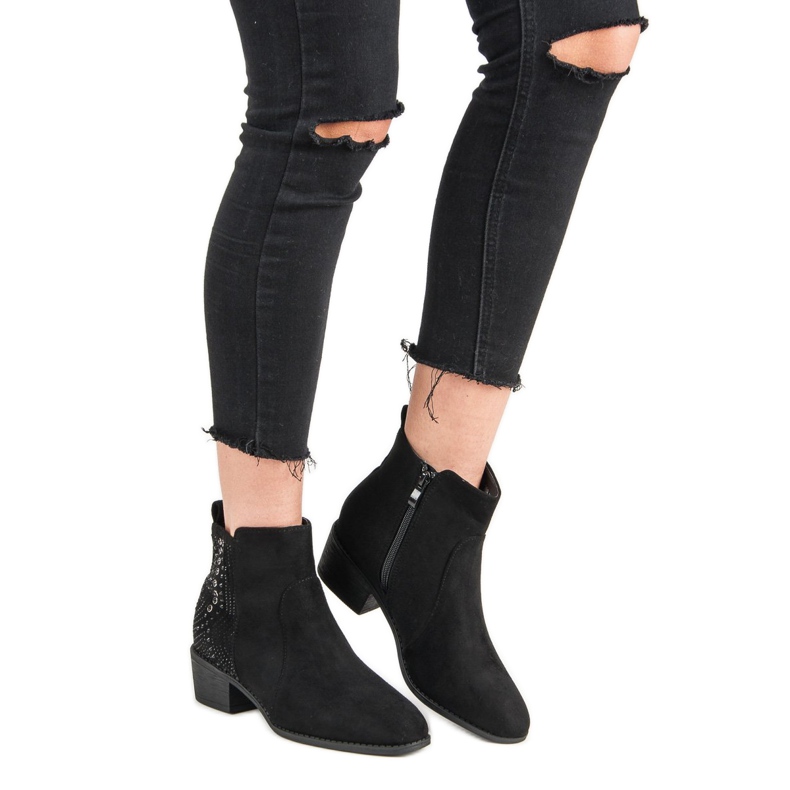 Nio Nio Crne čizme s kristalima crna 2