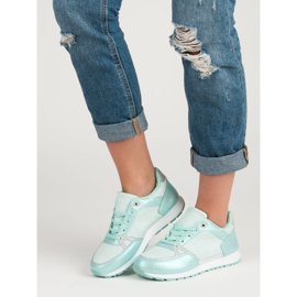 Sportske cipele na vezanje bijela siva zelena 2