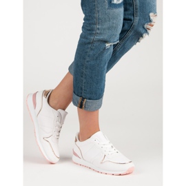 Bijele sportske cipele bijela žuta boja ružičasta 1