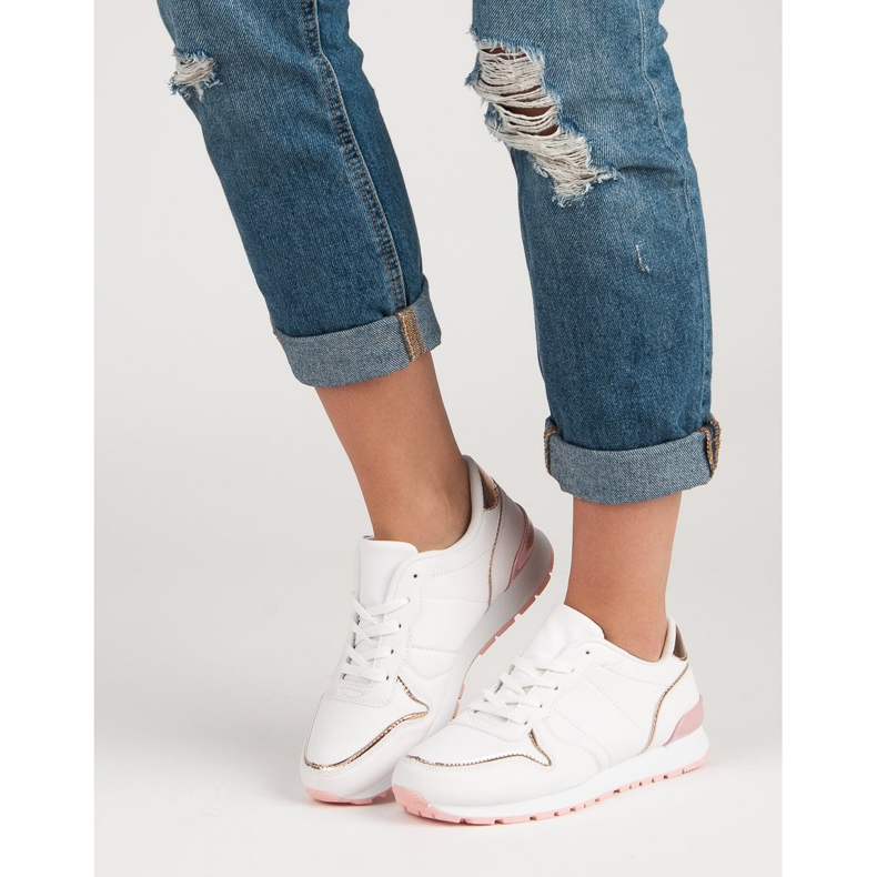 Bijele sportske cipele bijela žuta boja ružičasta 2