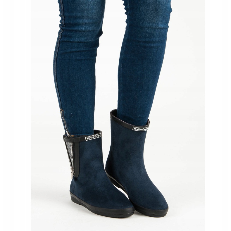 Kylie Galoše od antilopa s ukrasnim zatvaračem mornarsko plava 2