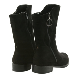 M.Daszyński Crne čizme od antilopa SA130 crna 5