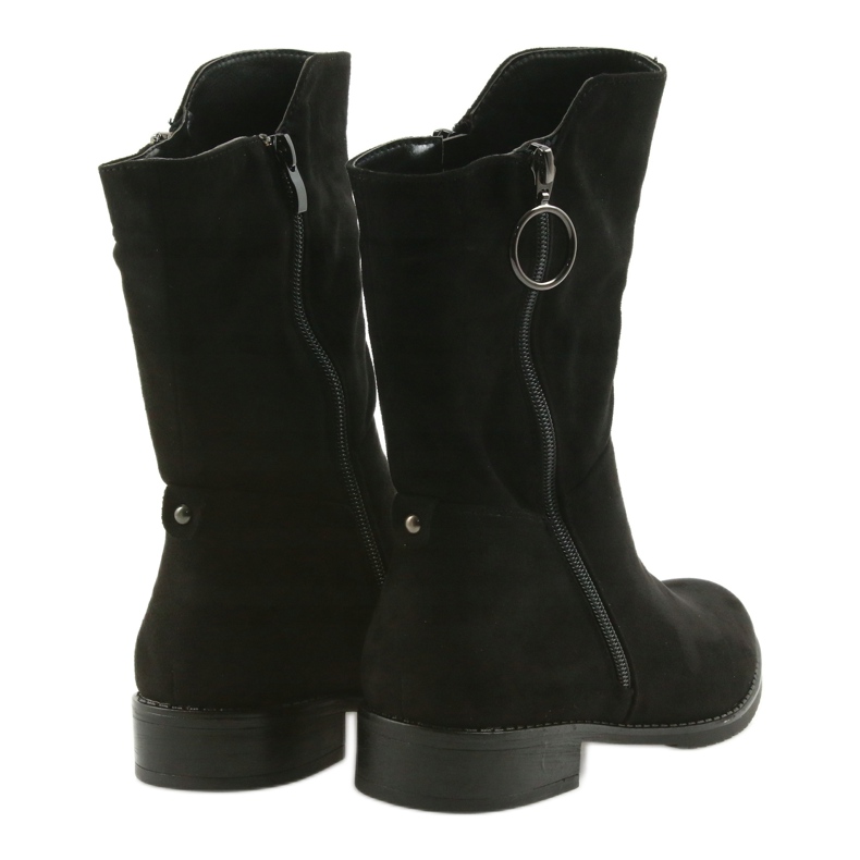 M.Daszyński Crne čizme od antilopa SA130 crna 5