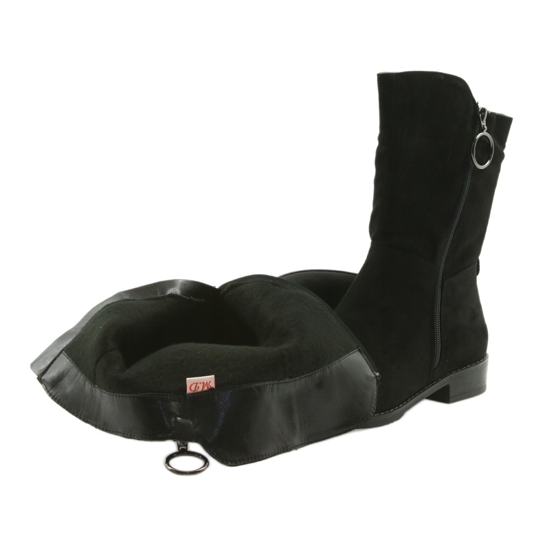 M.Daszyński Crne čizme od antilopa SA130 crna 4