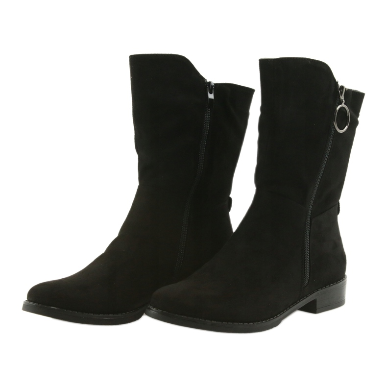 M.Daszyński Crne čizme od antilopa SA130 crna 3