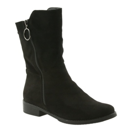 M.Daszyński Crne čizme od antilopa SA130 crno 1