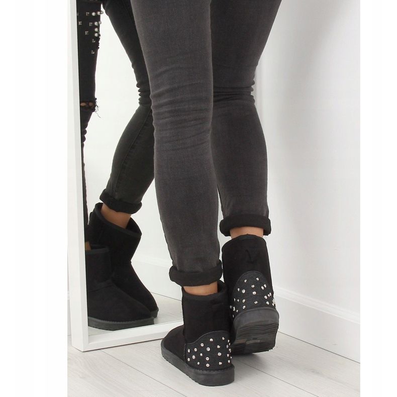 Crne ženske čizme za snijeg M297 Black crno 1