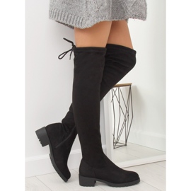 Crne ženske čizme za bedra NS013 Crna 2