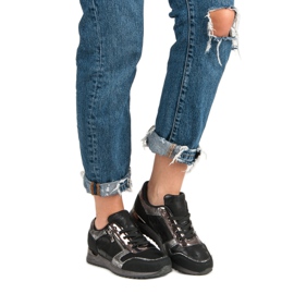 Sportske cipele s ukrasnim zatvaračem crno siva 2