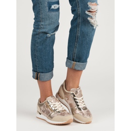 Sportske cipele s ukrasnim zatvaračem žuta boja ružičasta 1