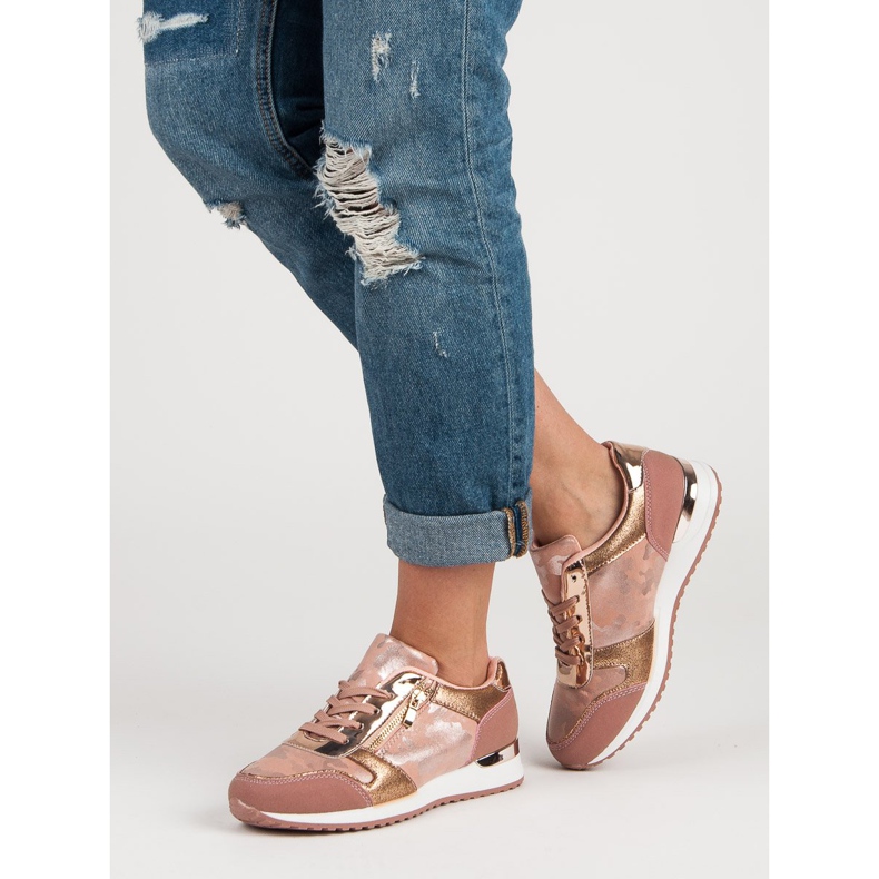 Sportske cipele s ukrasnim zatvaračem žuta boja ružičasta 2